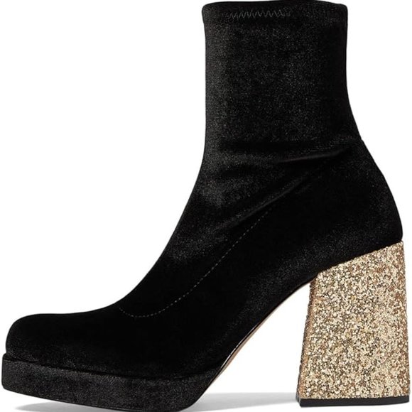 Betsey Johnson Shoes - NiB SPARKLING Heels! Betsey Johnson Matcha Fashion Boot, Black Velour 9